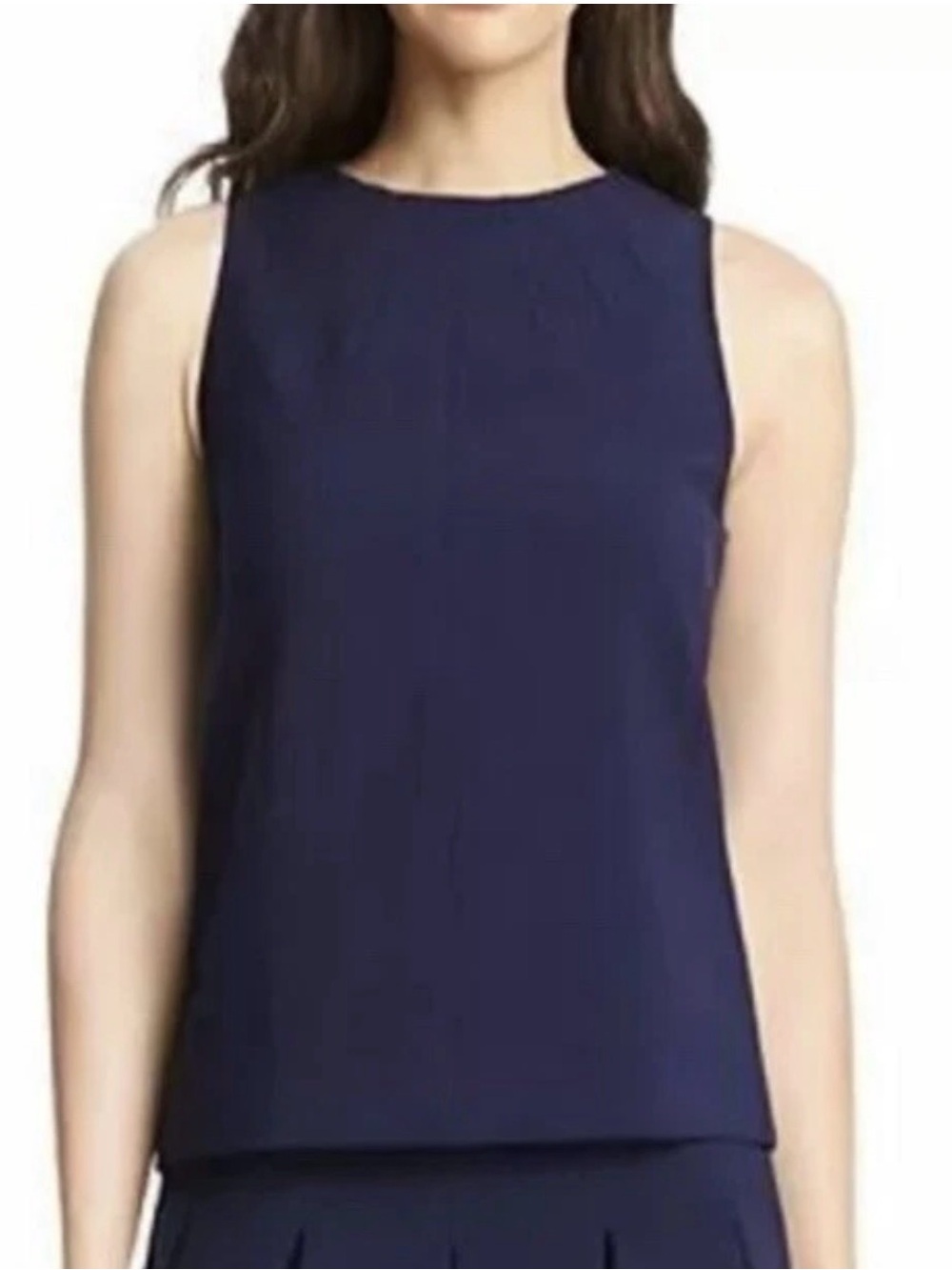 Diane Von Furstenberg Sleeveless Shell Top Navy Blue Size 0 NEW. 1106
